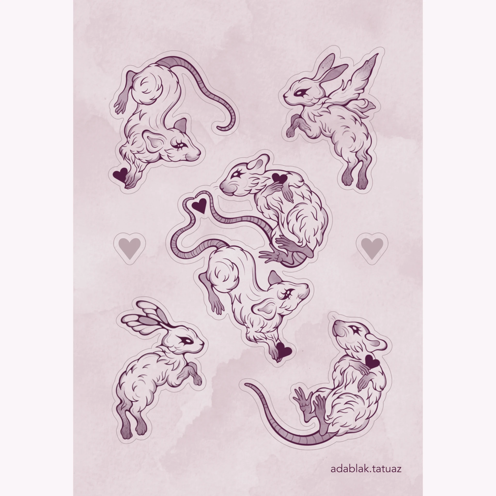 RAT BUN Sticker set miniatura 3
